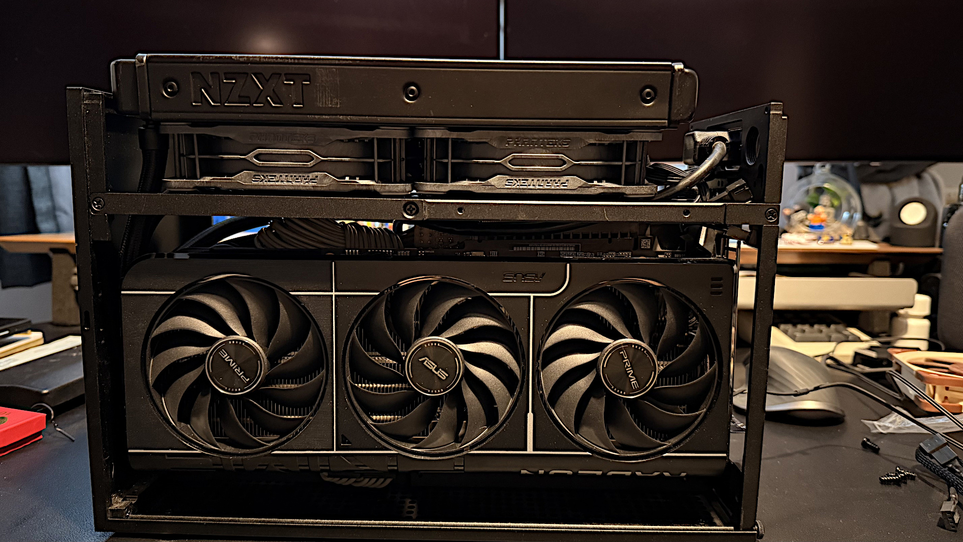 A picture of the inside of a small PC case